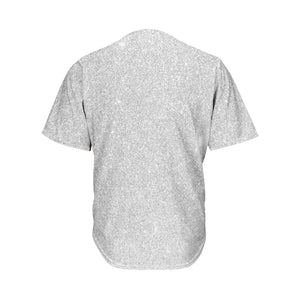 Light Silver Glitter Texture Print Men's Baseball Jersey