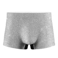 Bright Silver (NOT Real) Glitter Print Men's Boxer Briefs