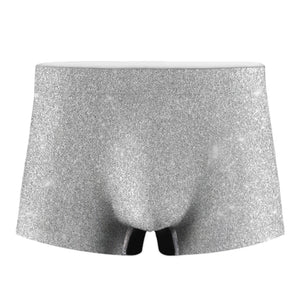 Light Silver Glitter Texture Print Men's Boxer Briefs