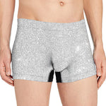 Light Silver Glitter Texture Print Men's Boxer Briefs