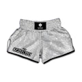 Bright Silver (NOT Real) Glitter Print Muay Thai Boxing Shorts