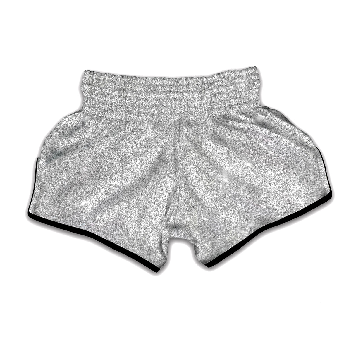 Light Silver Glitter Texture Print Muay Thai Boxing Shorts