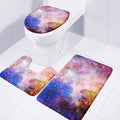 Light Stardust Galaxy Deep Space Print 3 Piece Bath Mat Set