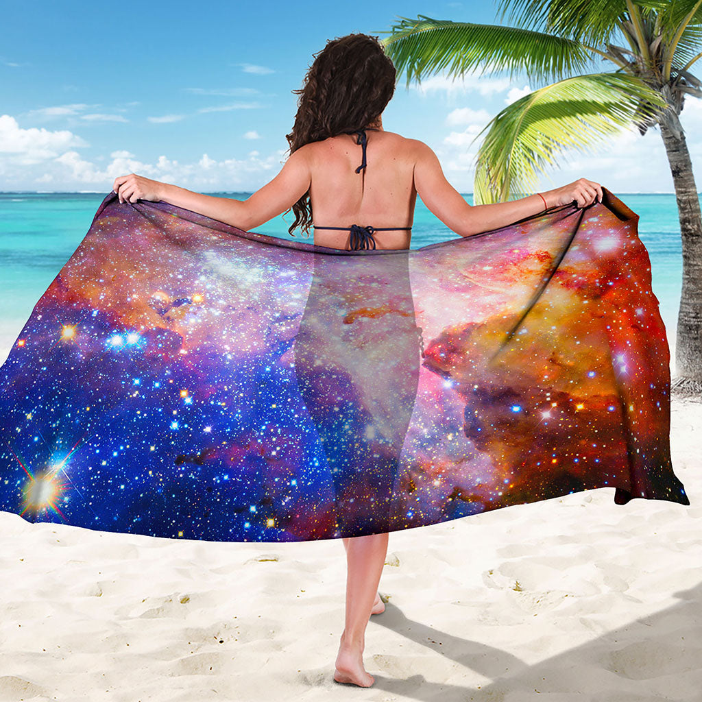 Light Stardust Galaxy Deep Space Print Beach Sarong Wrap