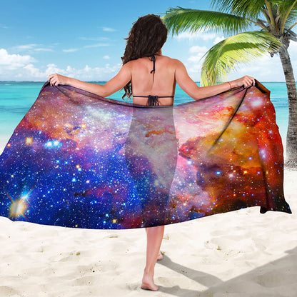 Light Stardust Galaxy Deep Space Print Beach Sarong Wrap