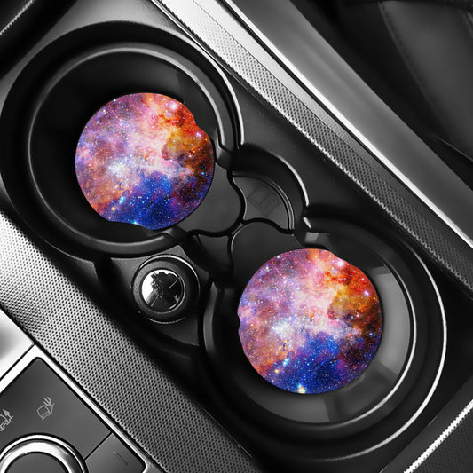Light Stardust Galaxy Deep Space Print Car Coasters