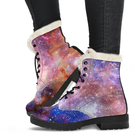 Light Stardust Galaxy Deep Space Print Comfy Boots GearFrost