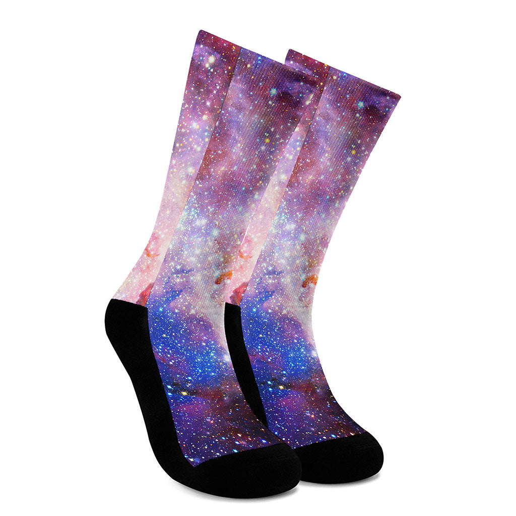 Light Stardust Galaxy Deep Space Print Crew Socks