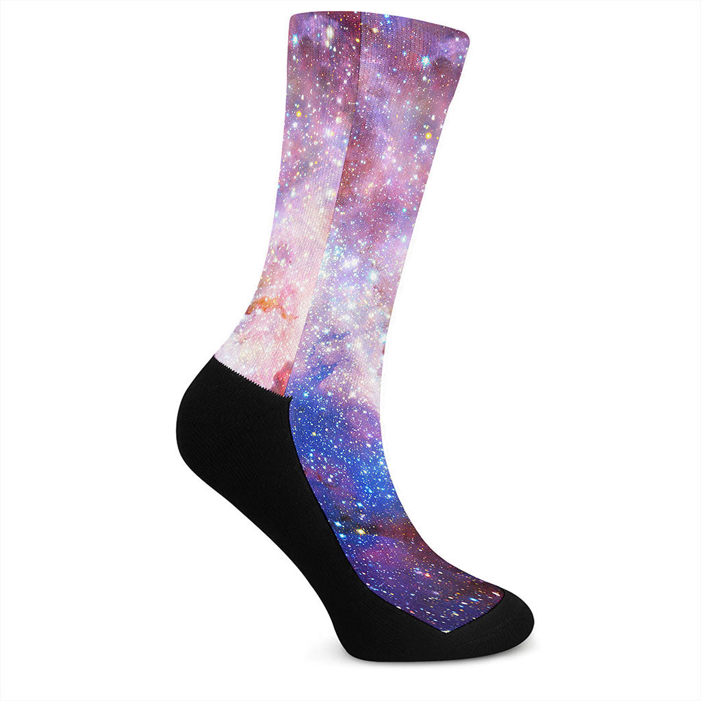 Light Stardust Galaxy Deep Space Print Crew Socks