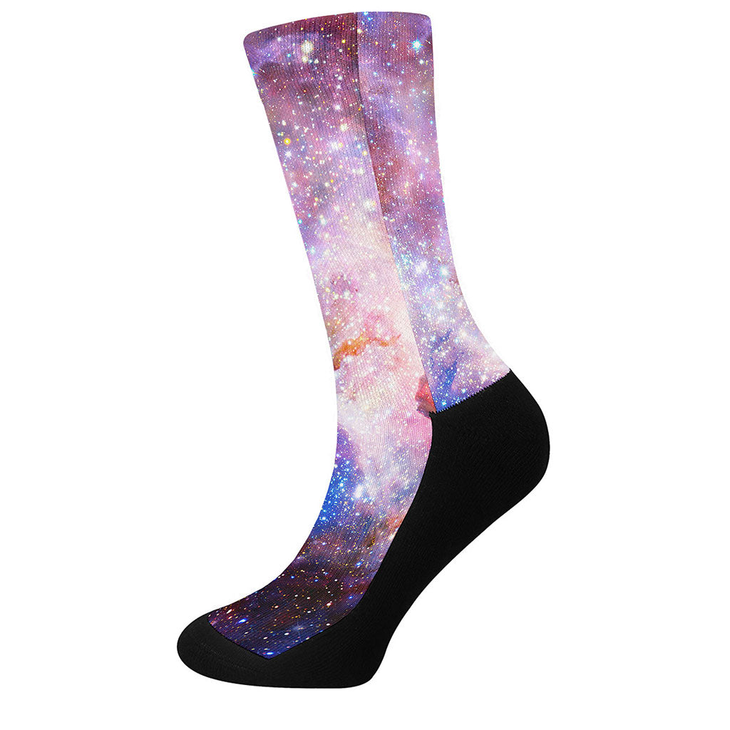 Light Stardust Galaxy Deep Space Print Crew Socks