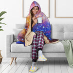 Light Stardust Galaxy Deep Space Print Hooded Blanket