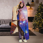 Light Stardust Galaxy Deep Space Print Hooded Blanket