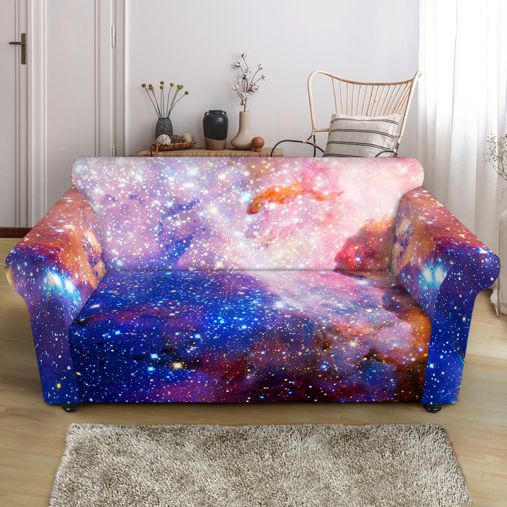 Light Stardust Galaxy Deep Space Print Loveseat Slipcover