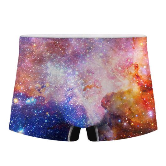 Light Stardust Galaxy Deep Space Print Men's Boxer Briefs