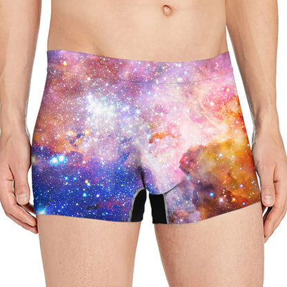 Light Stardust Galaxy Deep Space Print Men's Boxer Briefs