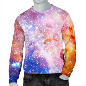 Light Stardust Galaxy Deep Space Print Men's Crewneck Sweatshirt GearFrost