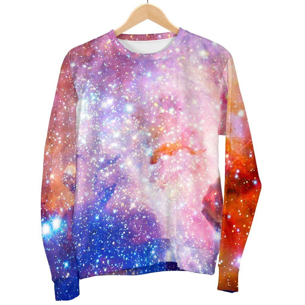 Light Stardust Galaxy Deep Space Print Men's Crewneck Sweatshirt GearFrost