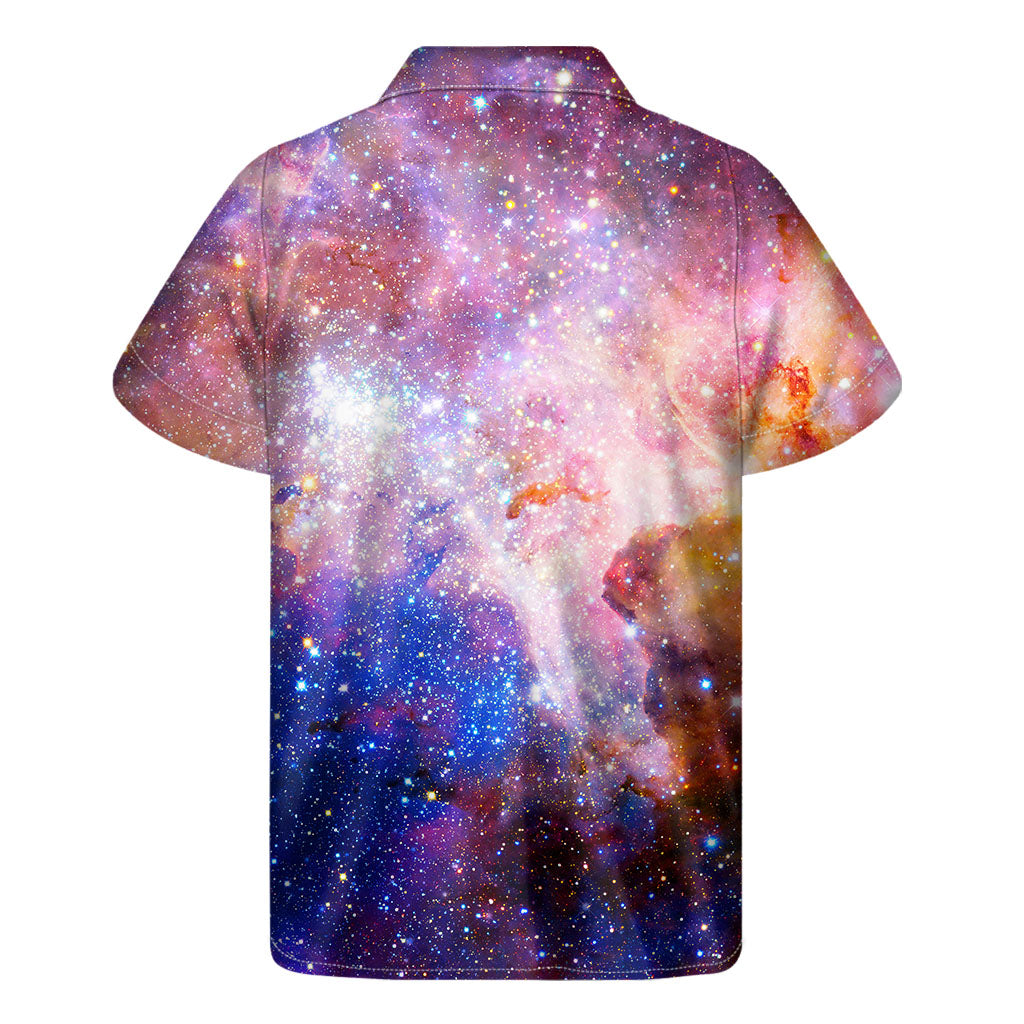Light Stardust Galaxy Deep Space Print Men's Short Sleeve Shirt