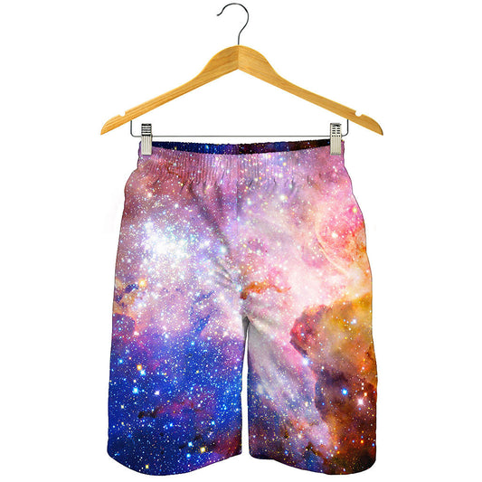 Light Stardust Galaxy Deep Space Print Men's Shorts