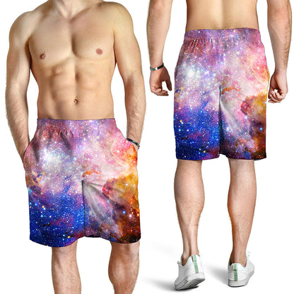 Light Stardust Galaxy Deep Space Print Men's Shorts