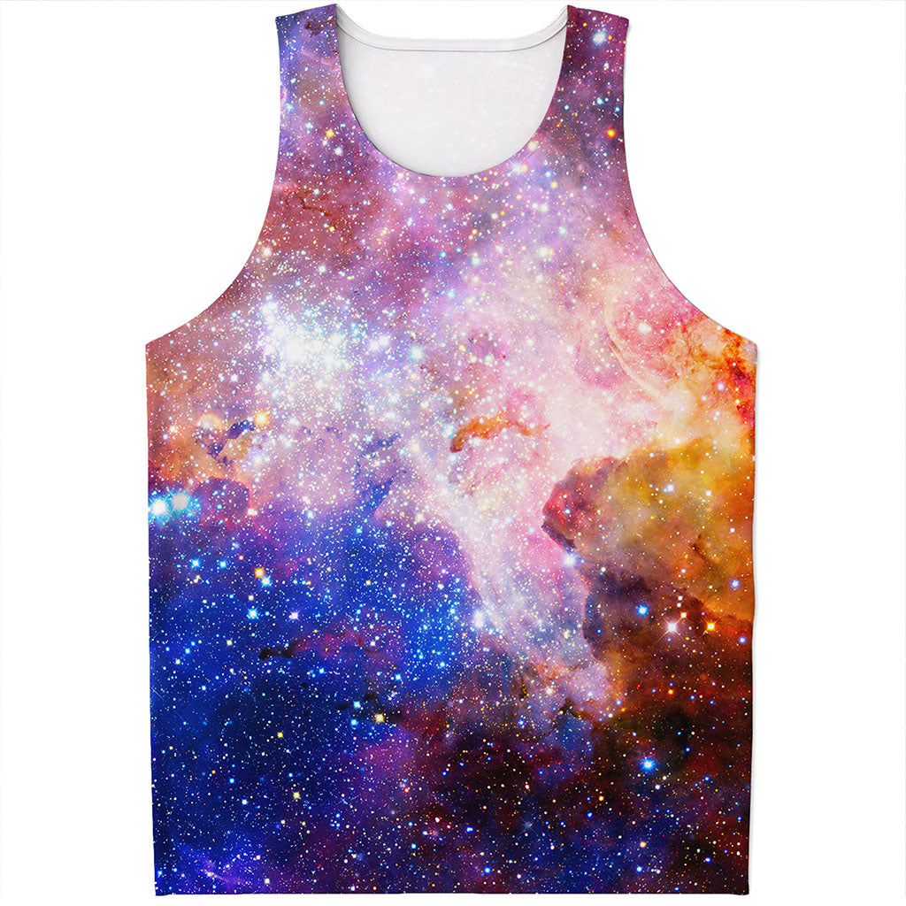 Light Stardust Galaxy Deep Space Print Men's Tank Top