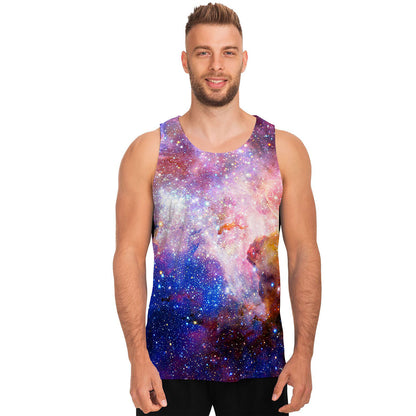 Light Stardust Galaxy Deep Space Print Men's Tank Top