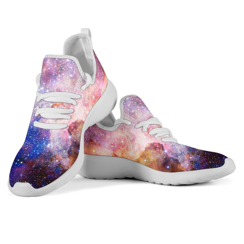 Light Stardust Galaxy Deep Space Print Mesh Knit Shoes GearFrost