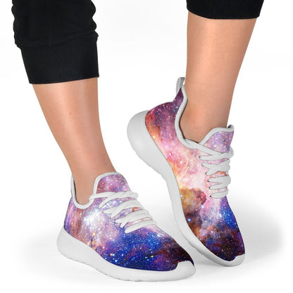 Light Stardust Galaxy Deep Space Print Mesh Knit Shoes GearFrost