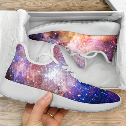 Light Stardust Galaxy Deep Space Print Mesh Knit Shoes GearFrost