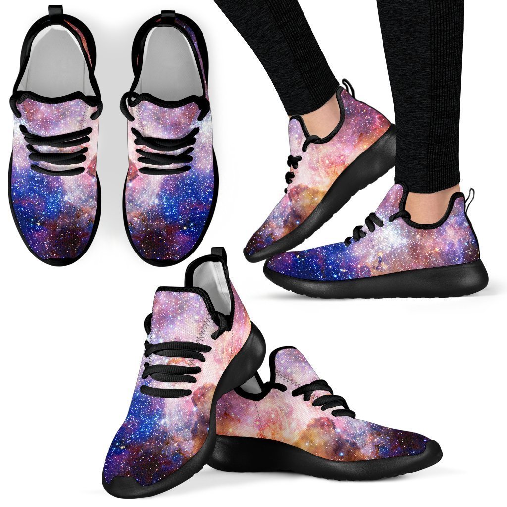 Light Stardust Galaxy Deep Space Print Mesh Knit Shoes GearFrost