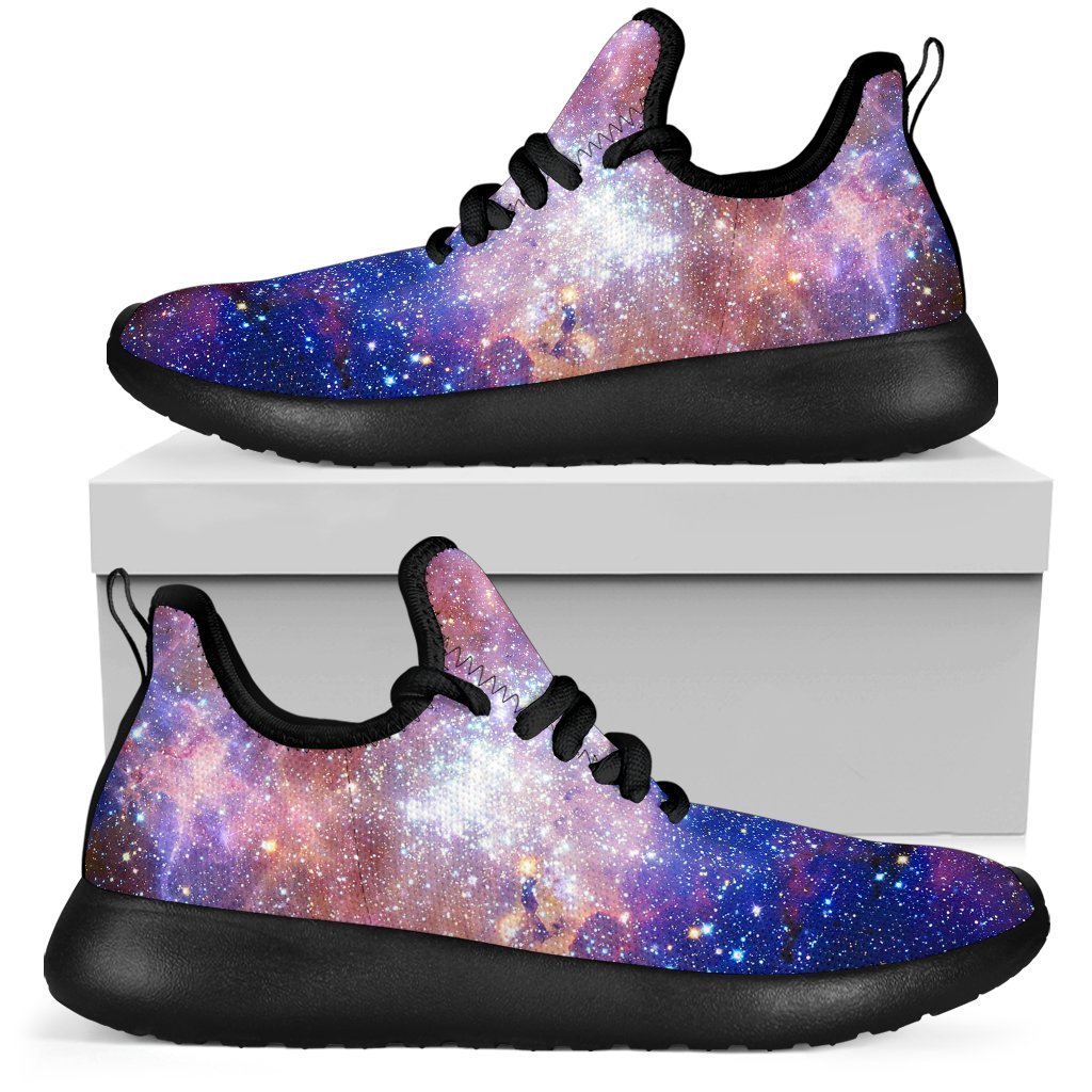 Light Stardust Galaxy Deep Space Print Mesh Knit Shoes GearFrost