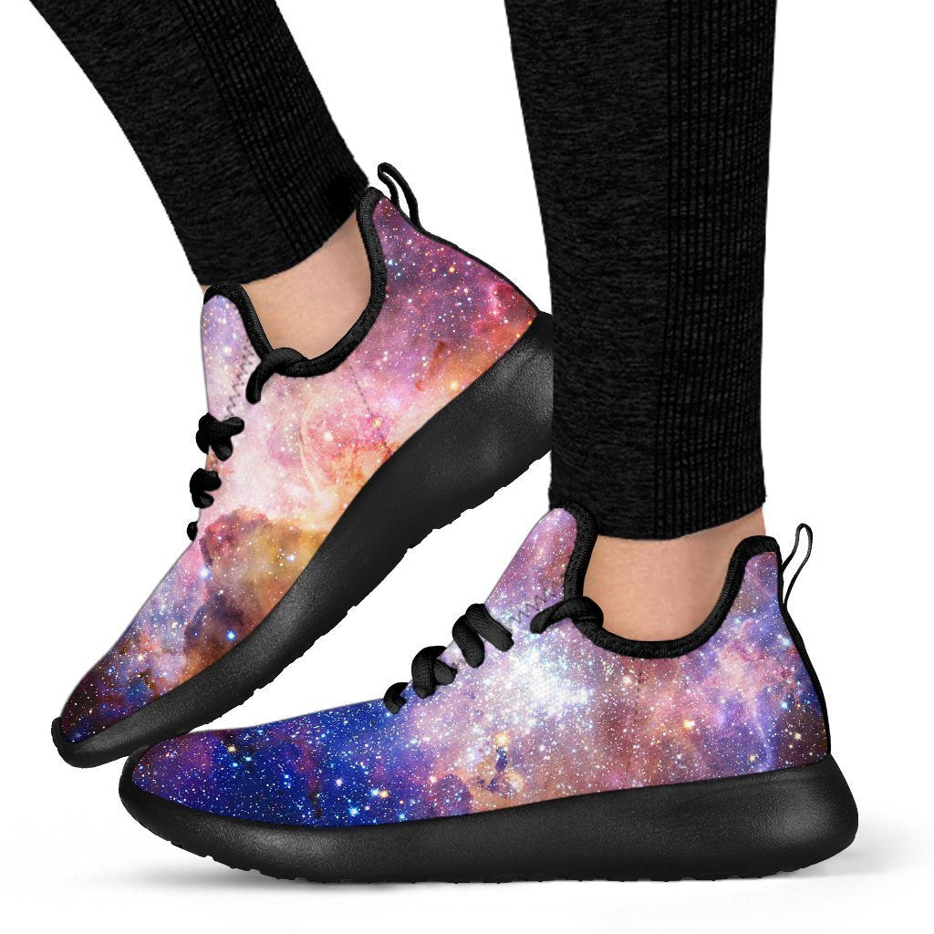 Light Stardust Galaxy Deep Space Print Mesh Knit Shoes GearFrost