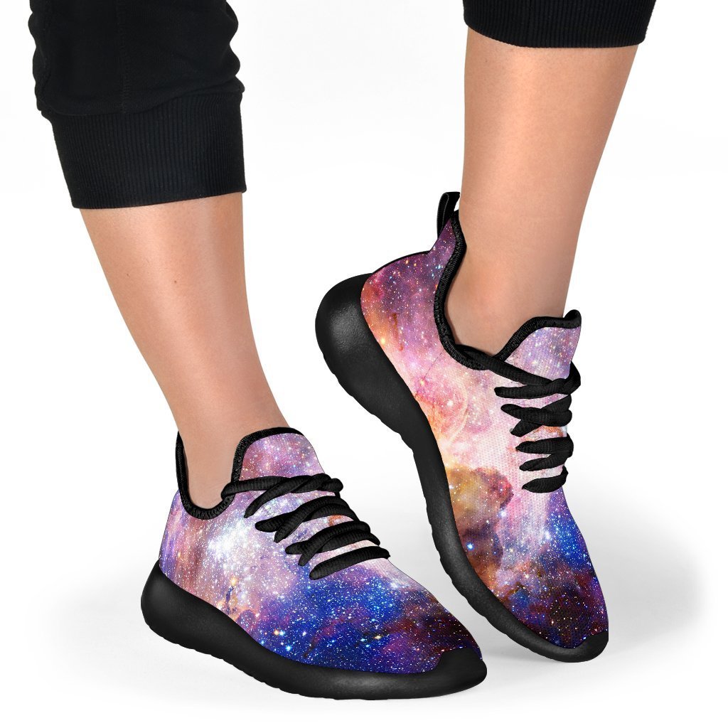 Light Stardust Galaxy Deep Space Print Mesh Knit Shoes GearFrost