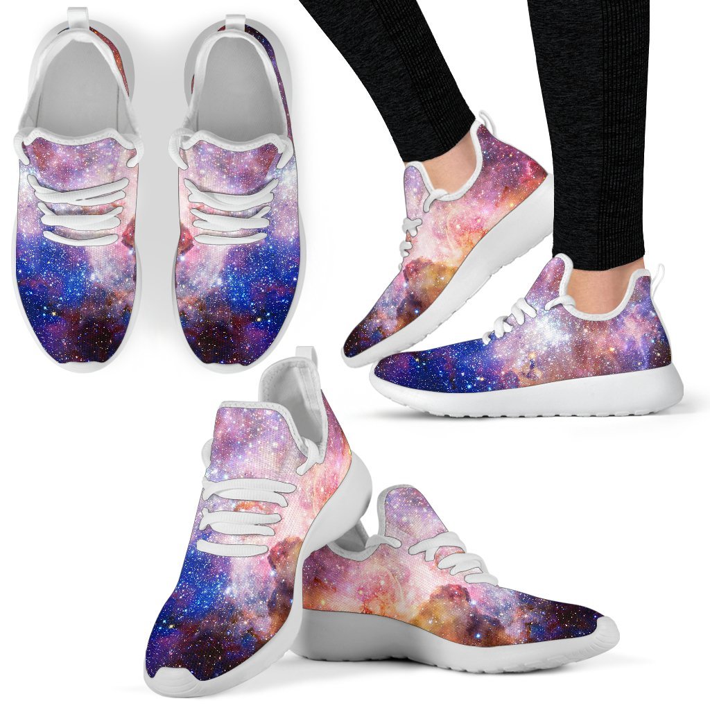 Light Stardust Galaxy Deep Space Print Mesh Knit Shoes GearFrost
