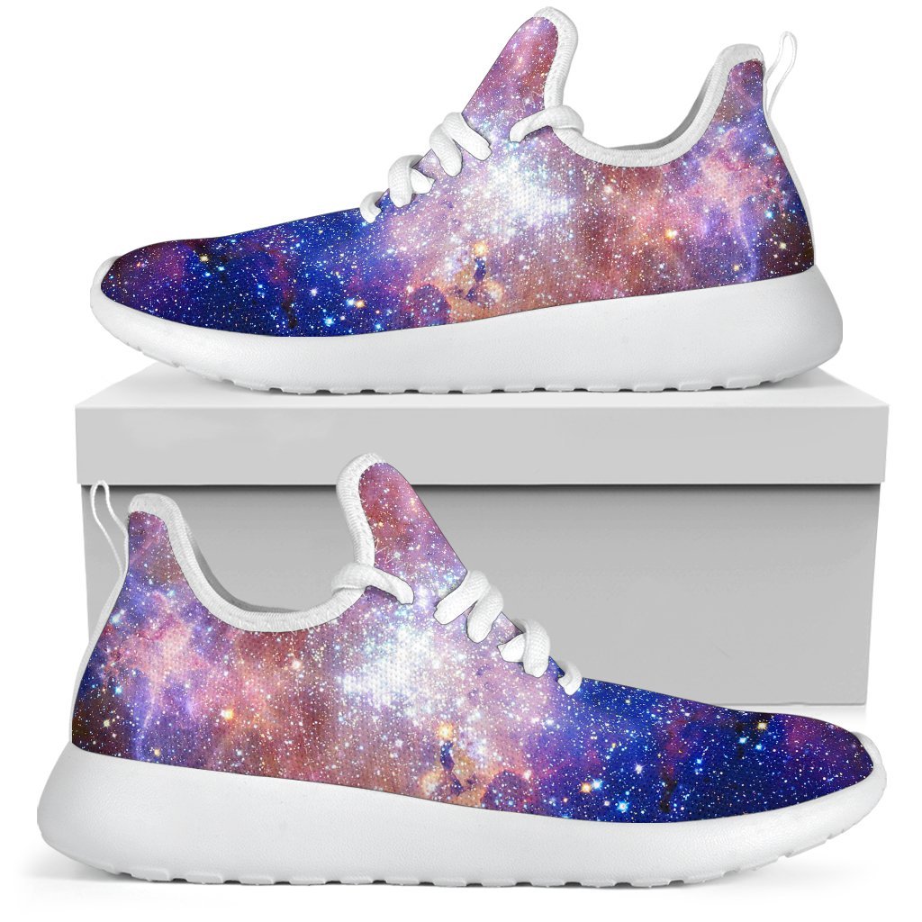 Light Stardust Galaxy Deep Space Print Mesh Knit Shoes GearFrost