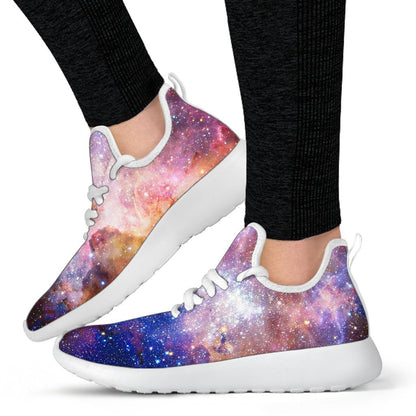 Light Stardust Galaxy Deep Space Print Mesh Knit Shoes GearFrost