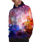 Light Stardust Galaxy Deep Space Print Pullover Hoodie