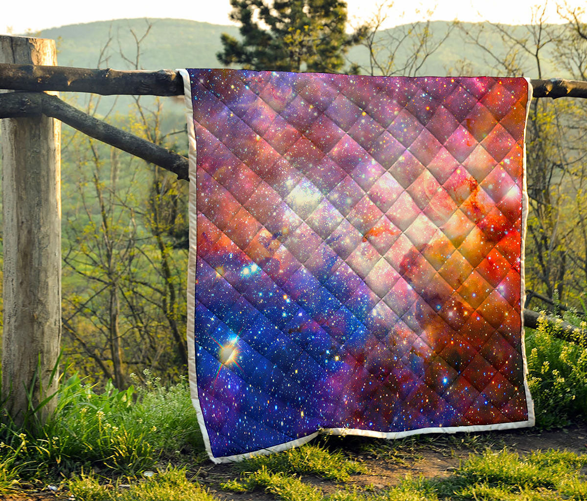 Light Stardust Galaxy Deep Space Print Quilt