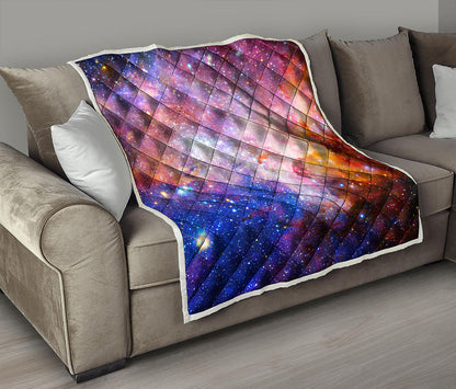 Light Stardust Galaxy Deep Space Print Quilt