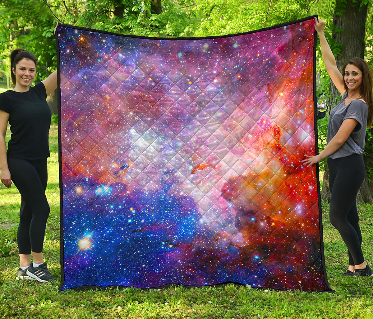 Light Stardust Galaxy Deep Space Print Quilt