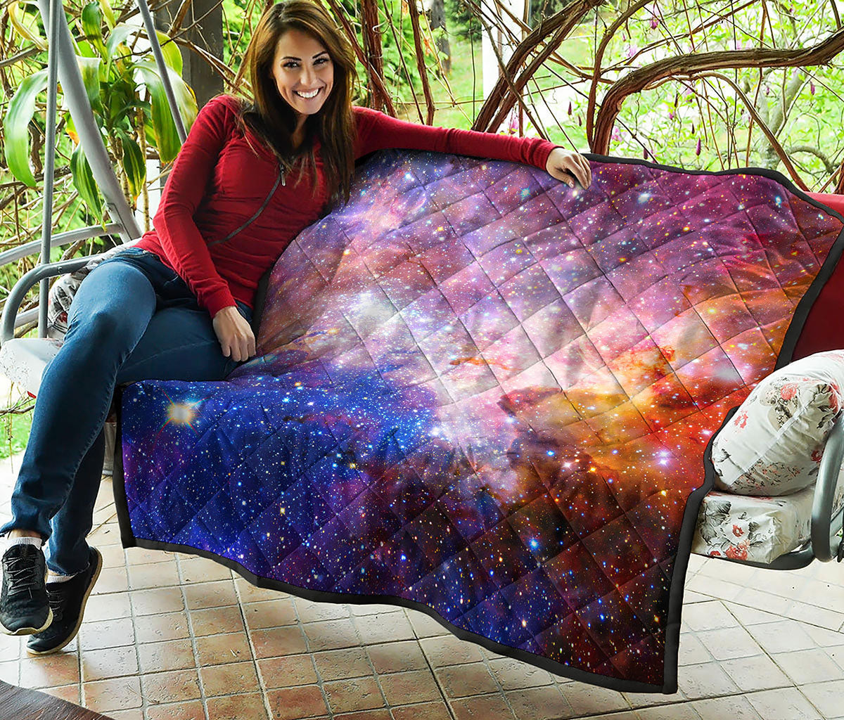 Light Stardust Galaxy Deep Space Print Quilt