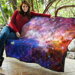 Light Stardust Galaxy Deep Space Print Quilt