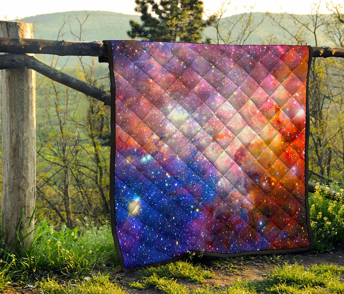 Light Stardust Galaxy Deep Space Print Quilt