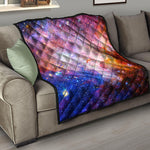 Light Stardust Galaxy Deep Space Print Quilt