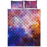 Light Stardust Galaxy Deep Space Print Quilt Bed Set