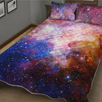 Light Stardust Galaxy Deep Space Print Quilt Bed Set