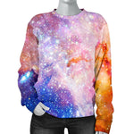 Light Stardust Galaxy Deep Space Print Women's Crewneck Sweatshirt GearFrost