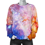 Light Stardust Galaxy Deep Space Print Women's Crewneck Sweatshirt GearFrost