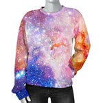 Light Stardust Galaxy Deep Space Print Women's Crewneck Sweatshirt GearFrost