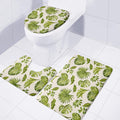 Light Tropical Leaf Pattern Print 3 Piece Bath Mat Set